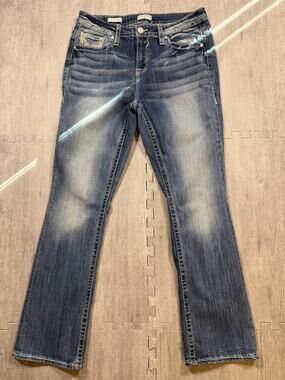 Vigoss Slim Boot Cut Jeans Womens Size 14 Embroidered Back Pocket Stretch Denim